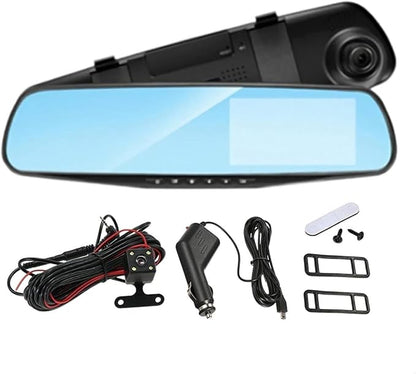 Espejo retrovisor universal con 2 camaras trasera y delantera